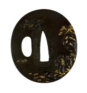 Uchikoshi Hirotoshi - Tsuba with an Immortal Seeing a Flying Crane - Walters 51193