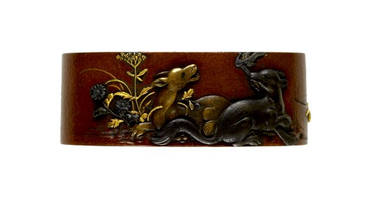 Uchikoshi Hirotoshi - Fuchi with Foxes - Walters 5112623A