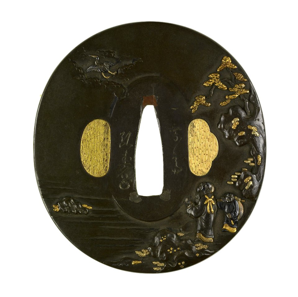 Uchikoshi Hirotoshi - Tsuba with an Immortal Seeing a Flying Crane - Walters 5198