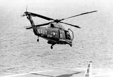 UH-2A of HC-1 takes off from USS Forrestal (CVA-59) in 1967