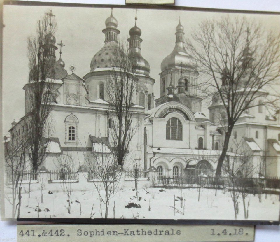 Ukraine, Kiew, Sophien Kathedrale, Vorderansicht, Foto 1918