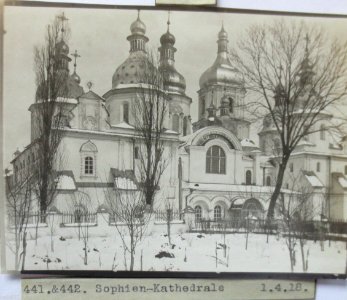 Ukraine, Kiew, Sophien Kathedrale, Vorderansicht, Foto 1918