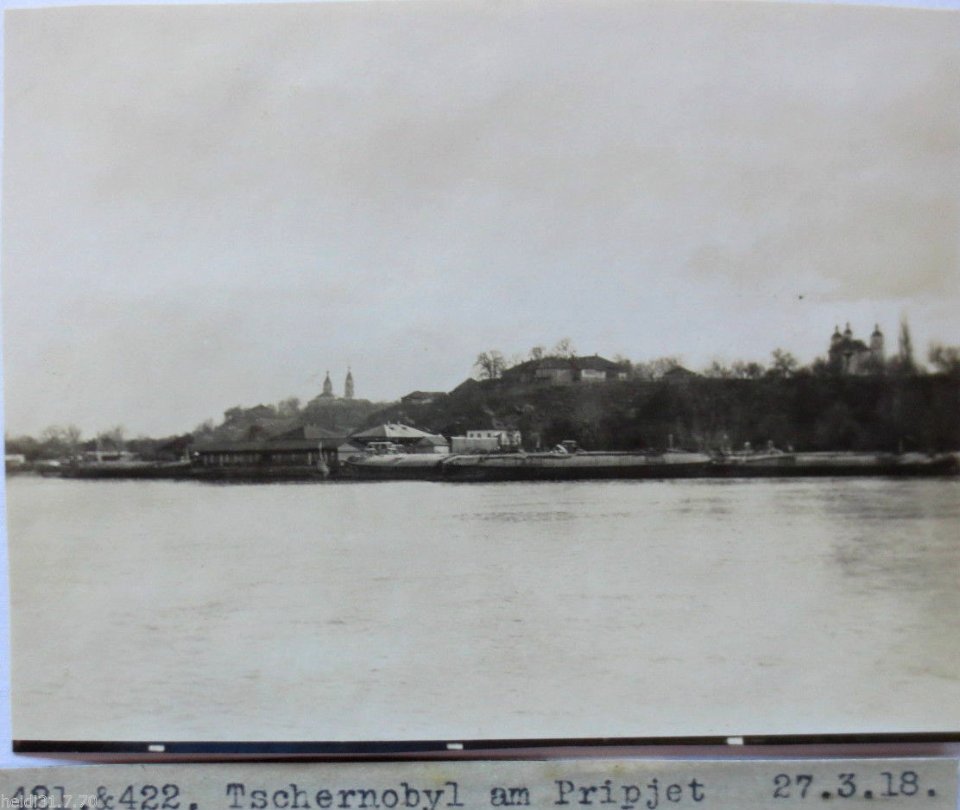 Ukraine, Tschernobyl vom Motorboot aus, Foto 27.3.1918