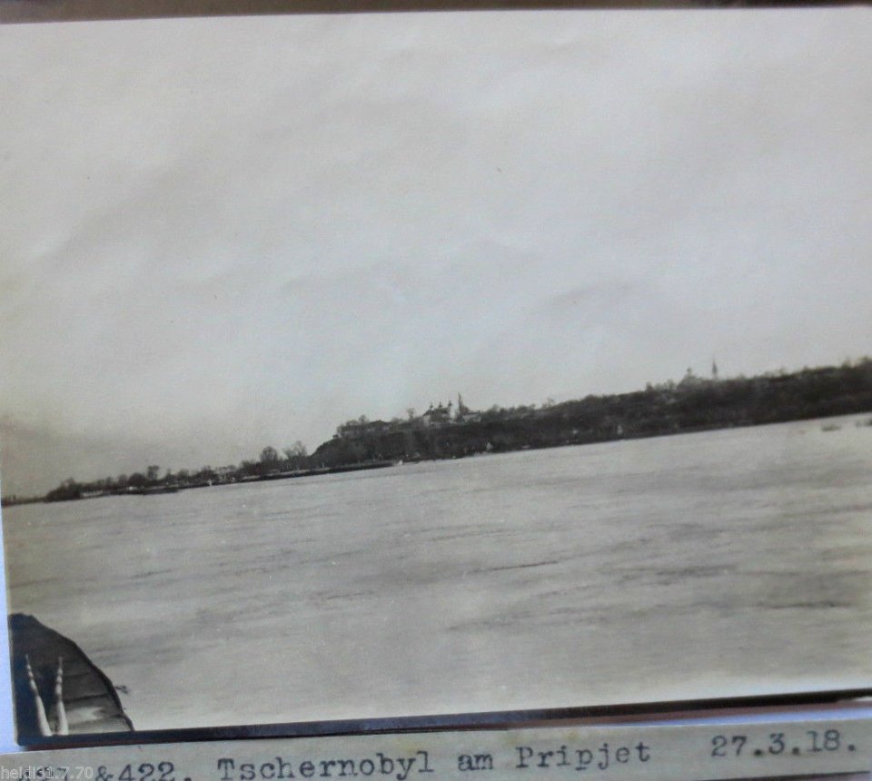 Ukraine, Tschernobyl vom Motorboot aus, Foto 1918