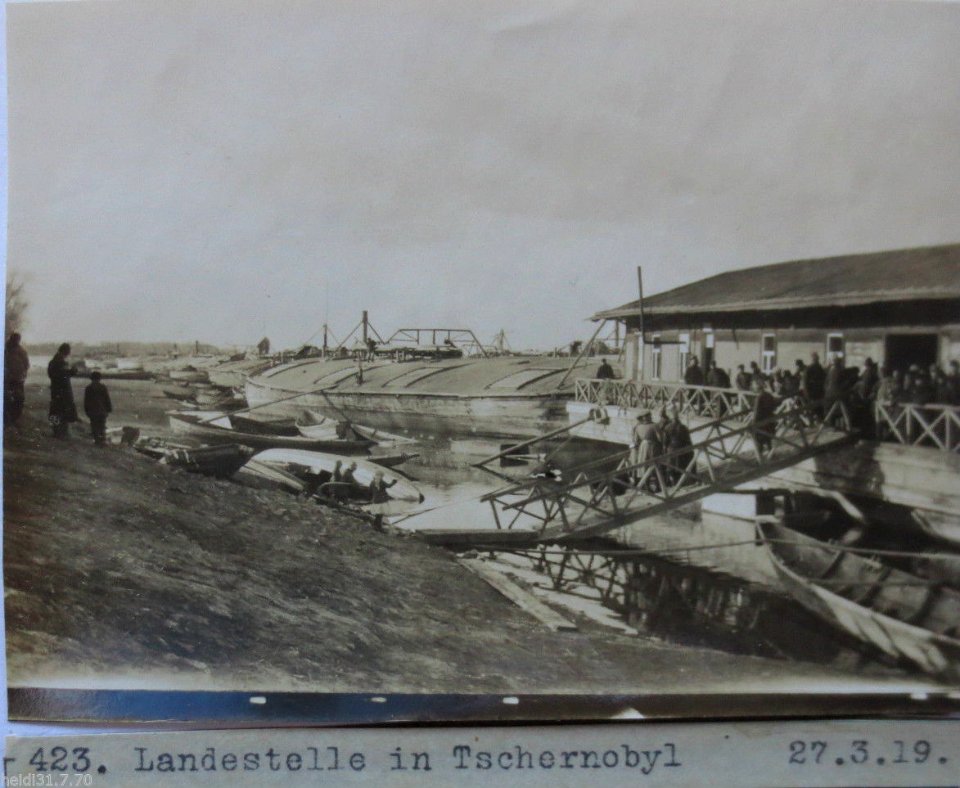 Ukraine, Tschernobyl, Landestelle im Hafen, Foto 27.3.1918