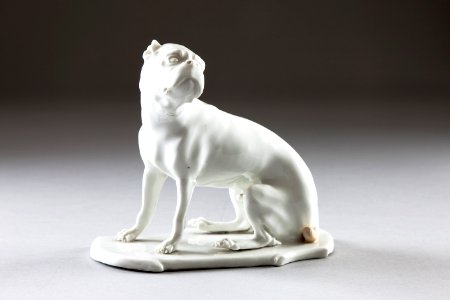 Ulmerdogg (mastiff) som porslinsfigur från 1765 - Hallwylska museet - 93846