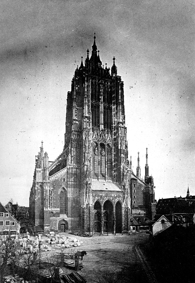 Ulmer Münster vor Vollendung des Turmes 1876