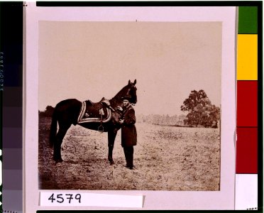 Ulysses S. Grant, full-length portrait, facing left, standing alongside his war horse, Cincinnati LCCN90710969