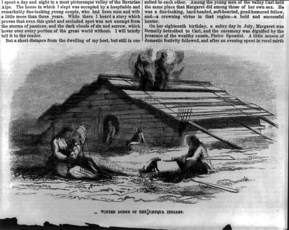 Umpqua Indians of Oregon Territory- winter lodge of the Umpqua Indians LCCN2003681328
