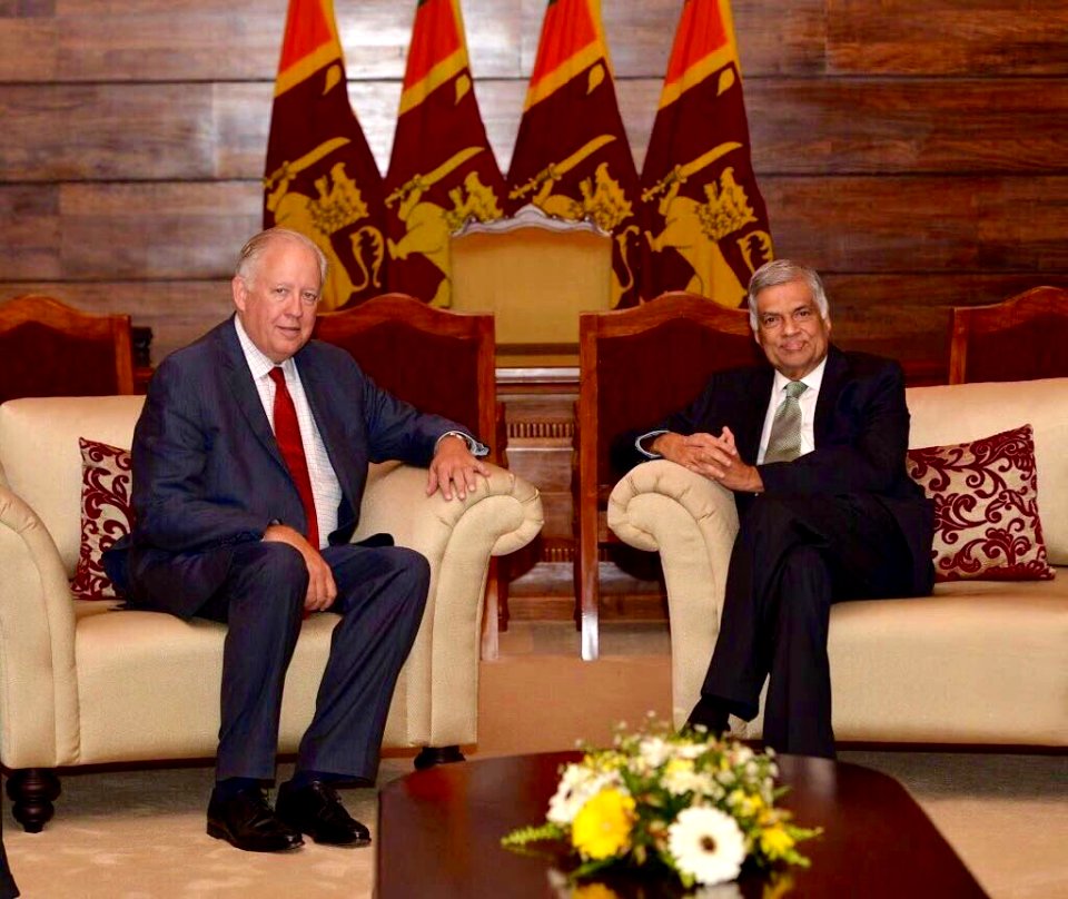 Under Secretary Shannon Meets With Prime Minister Ranil Wickremesinghe