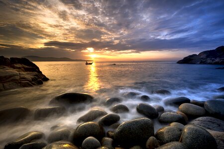 Rock the sea background