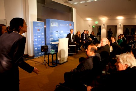 Under Secretary of State Richard Stengel Visits the Embassy in Berlin German Military officer of Moroccan descent asks a question (24522976510)