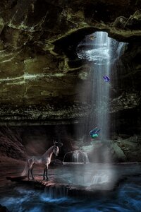 Waterfall darkness wet