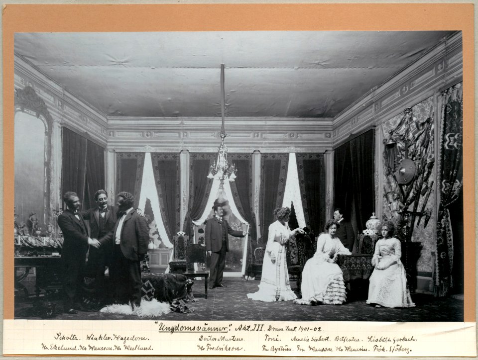 Ungdomsvänner, Dramatiska teatern 1902. Föreställningsbild - SMV - H13 026