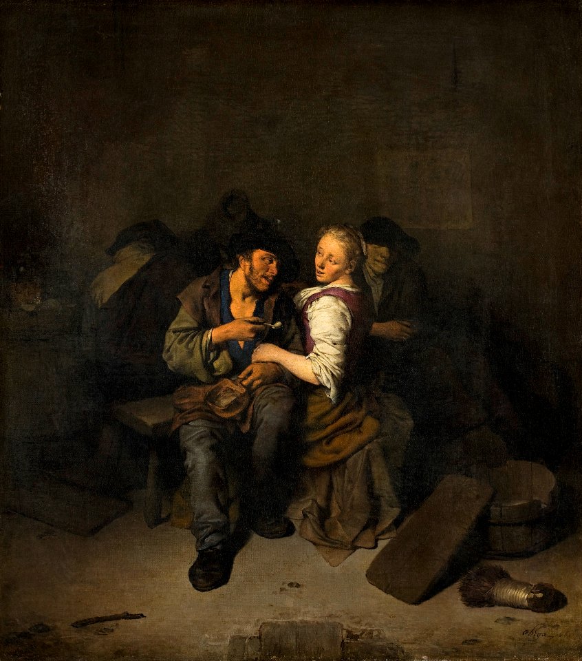 Ungt par på ett värdshus - Hallwylska museet - 89003