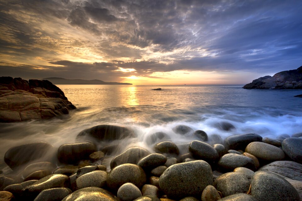 Rock the sea background