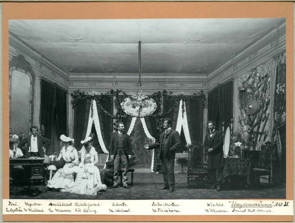 Ungdomsvänner, Dramatiska teatern 1902. Föreställningsbild - SMV - H13 025
