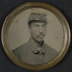 Unidentified African American soldier) - Taken only at Alden, 503 Washington St., corner of West, Boston LCCN2011661489