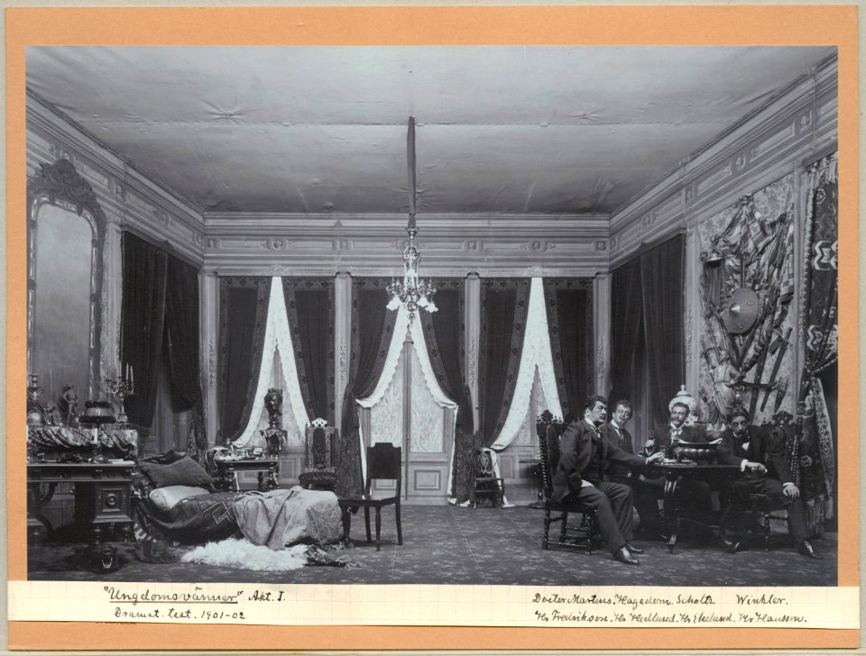 Ungdomsvänner, Dramatiska teatern 1902. Föreställningsbild - SMV - H13 024