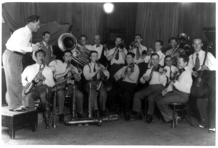 Unidentified band and leader, possibly assembled for a radio program of pupular dance music, ca. 1920 LCCN2005696263