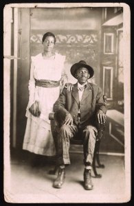 Unidentified couple posing for studio portrait LCCN2015649996 photo