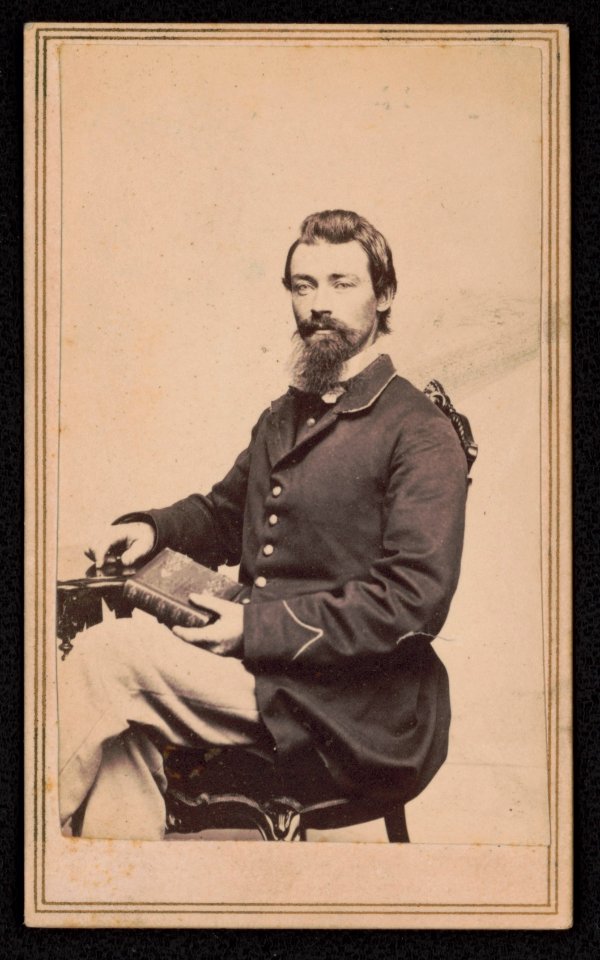 Unidentified chaplain in Union uniform with Bible) - J.C. Spooner's Picture Palace, Foots Block, Corner Main & State Sts., Springfield, Mass LCCN2017648746