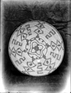 Unidentified Indian basket on display, ca.1900 (CHS-3949) photo