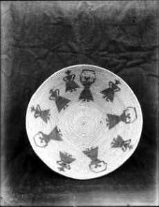 Unidentified Indian basket on display, ca.1900 (CHS-3979) photo