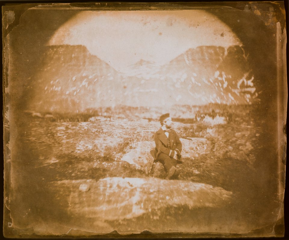 Unidentified naval lieutenant sitting on a rock RMG F6906-002