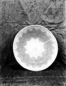 Unidentified Indian basket on display, ca.1900 (CHS-3947) photo
