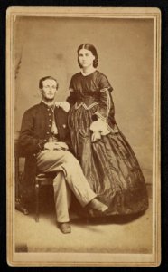 Unidentified soldier in Union infantry uniform and wife) - Chas. S. Hart's photographic establishment, Watertown, N.Y LCCN2016652133