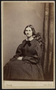 Unidentified woman, possibly a nurse, during the Civil War) - Brady's National Photographic Galleries, Broadway & Tenth Street, New York & No. 352 Pennsylvania Av., Washington, D.C LCCN2012646194