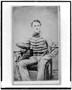 Unidentified soldier, three-quarter length portrait, seated, facing slightly to the left LCCN98506711