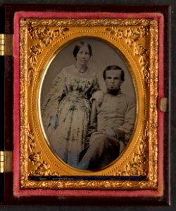 Unidentified soldier in Confederate uniform and his wife) - L.W. Keen, artist, Jonesboro LCCN2017645644