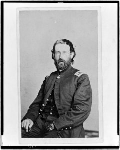 Unidentified Union officer, half-length portrait, seated, facing left, with left hand prostheses LCCN98506697