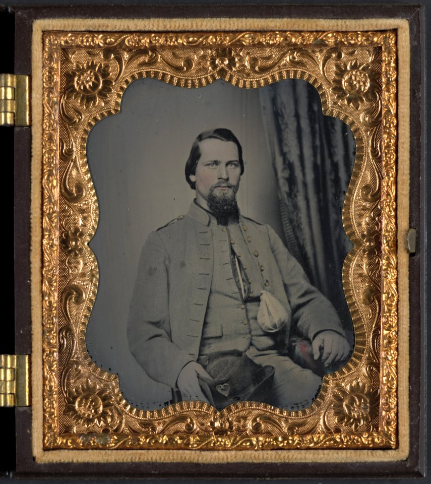 Unidentified soldier of Laurel Brigade Virginia Cavalry Regiment with tobacco pouch LCCN2012646138