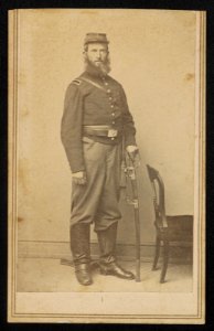 Unidentified soldier in Union cavalry uniform) - Whitehurst Gallery, 434 Pennsylvania Ave., Washington, D.C. ; M.J. Powers, photographer LCCN2016652124