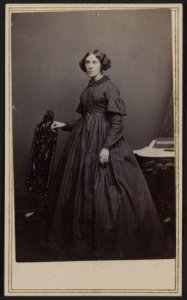 Unidentified woman, possibly a nurse, during the Civil War) - Brady's National Photographic Galleries, No. 352 Pennsylvania Av., Washington, D.C. & Broadway & Tenth Street, New York LCCN2012646196
