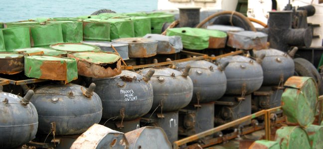 US Navy 030326-N-1050K-002 Four Iraqi vessels were intercepted in the Khor Abd Allah waterway by U.S.-led coalition forces