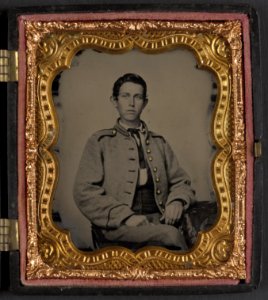Unidentified young soldier in Confederate infantry uniform LCCN2012649108