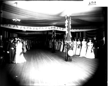 Uniformed men with escorts at military reception ca. 1900 (3195548664)