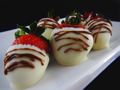 Strawberries chocolate dessert