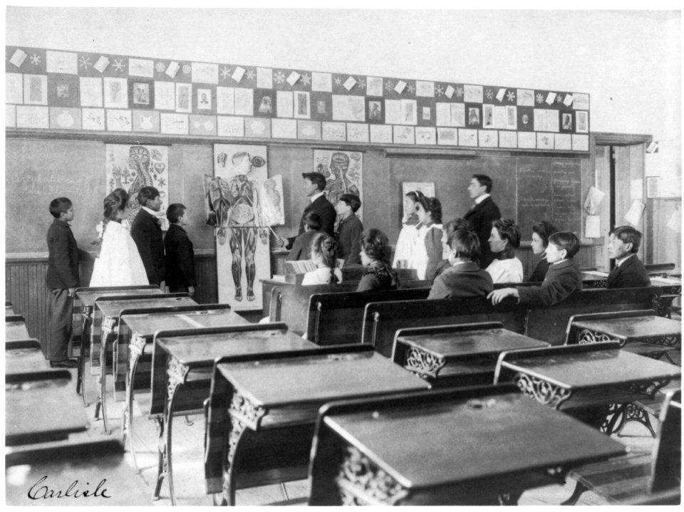 United States Indian School, Carlisle, Pa.- Class studying anatomy LCCN2003665480
