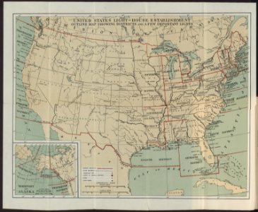 United States Light-House Establishment outline map showing districts and a few important lights LCCN2006678401
