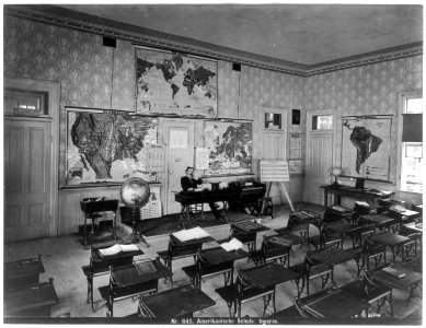 Universal Exhibition of Vienna, 1873 - American rural schoolhouse, interior LCCN2004676913