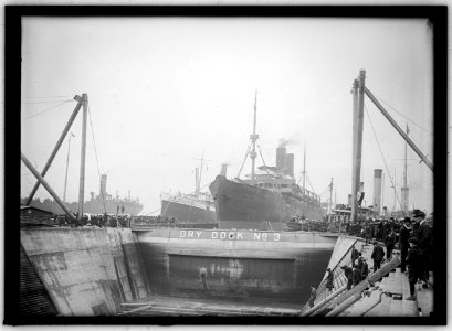 UNITED STATES NAVY. EITEL FRIEDRICH, GERMAN SHIP TAKEN OVER BY U.S.; IN DRY DOCK LCCN2016866230
