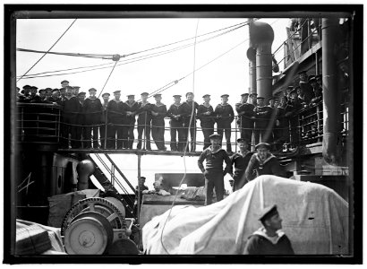 UNITED STATES NAVY. EITEL FRIEDRICH, GERMAN SHIP TAKEN OVER BY U.S.; SCENES ON DECK, ETC. LCCN2016866233