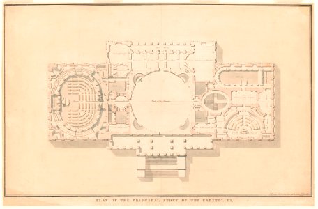 United States Capitol, Washington, D.C. Plan of principal story and chambers) - B. Henry Latrobe, Surv. of the p(u)blic Bldgs US, 1806 LCCN2001697185