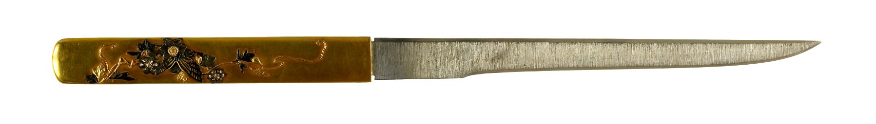 Unno Moritoshi - Kozuka with Flowers and Butterfly - Walters 5111933