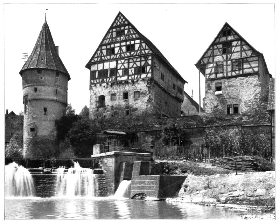 Unser Land 1925 B14, Wasserturm Zollernschloß Zehntscheuer Balingen, von der Trappen